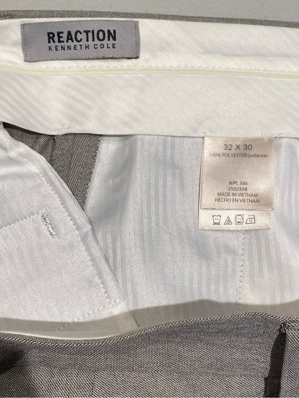 Kenneth Cole Reaction Men's Modern-Fit Stretch Dress Pant, Oatmeal Gray, 32x30 - Picture 5 of 9